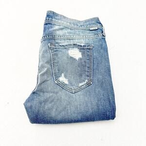 Mother The Dropout Fray Reckless Ripped Raw Hem Denim Jeans SIze 28